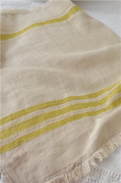 {LIBECO}∞ MUSTARD STRIPE 亞麻巾 55x65cm 