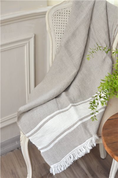 {LIBECO}∞ FLAX STRIPE  亞麻萬用毯 110x180cm