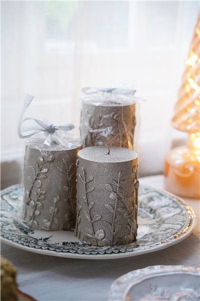 { 義大利聖誕家飾 }∞造型蠟燭-香檳金葉子(兩款)  