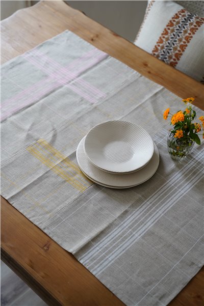 { ENSEMBLE } ∞ 法國拼布亞麻長巾 70x100cm (4色)  