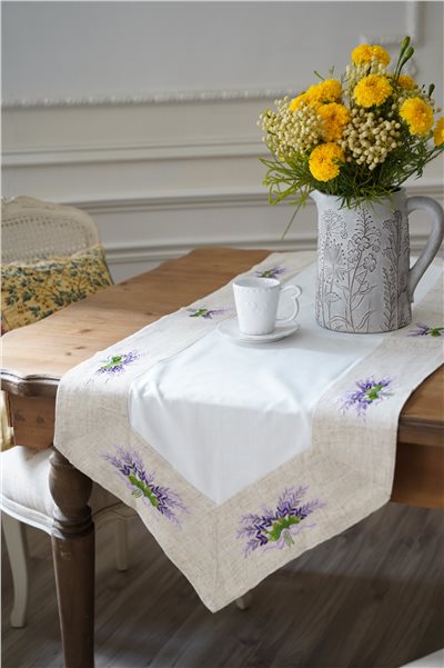{ROLANDE.D} ∞ 薰衣草刺繡桌旗-45x150cm