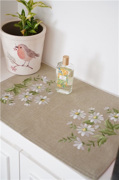 {ROLANDE.D} ∞ 雛菊刺繡桌墊-35x50cm 