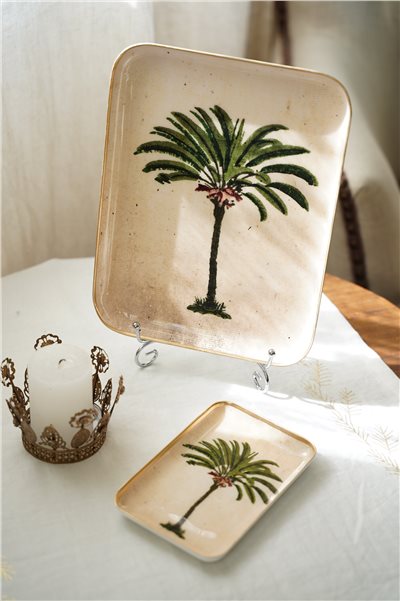{Bon Coeurs} ∞棕梠樹∞搪瓷彩繪托盤 (兩款)