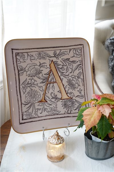 {Bon Coeurs} ∞字母A∞搪瓷彩繪托盤